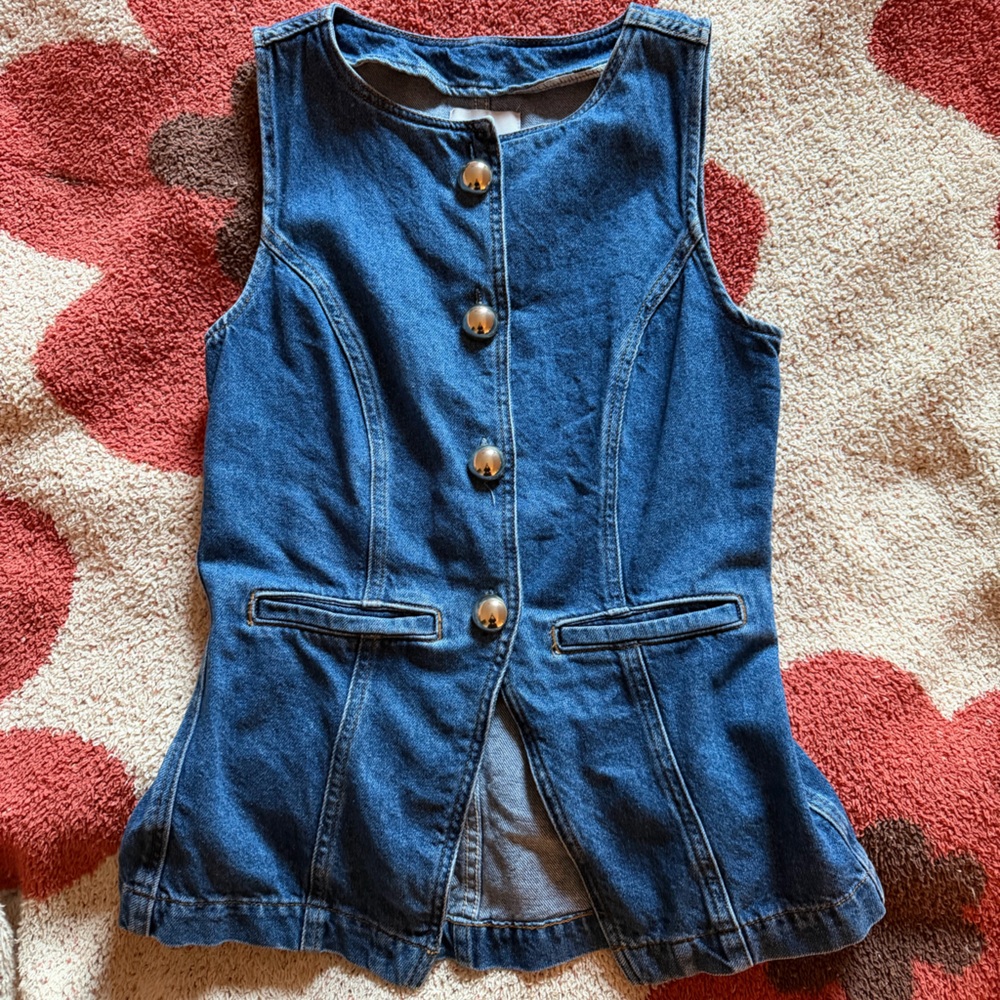 Reformation Ophelia Denim Top